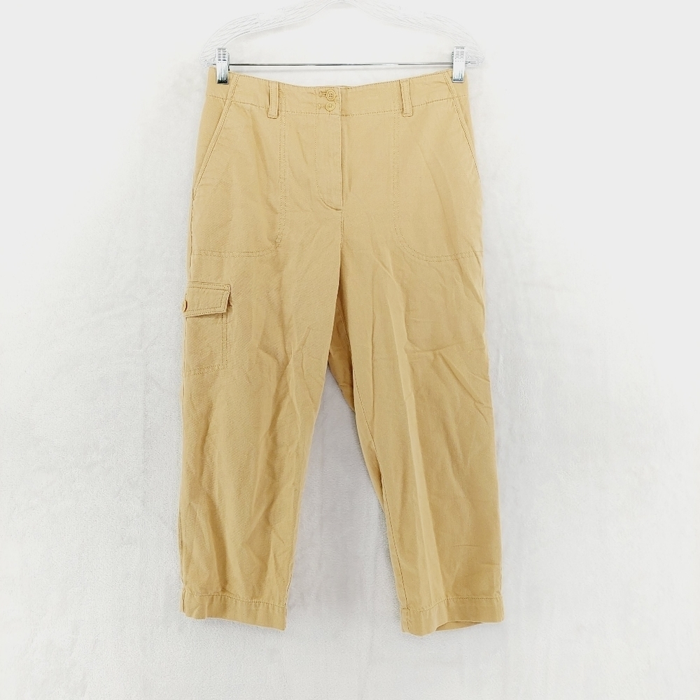 Talbots Khaki Straight-Leg Cargo Capris